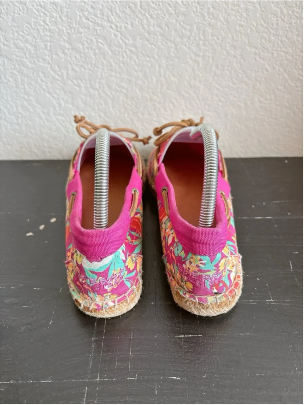 Sperry Top-Sider Womens Size 9.5 Pink Floral Flamingo Tropical Espadrille Flats